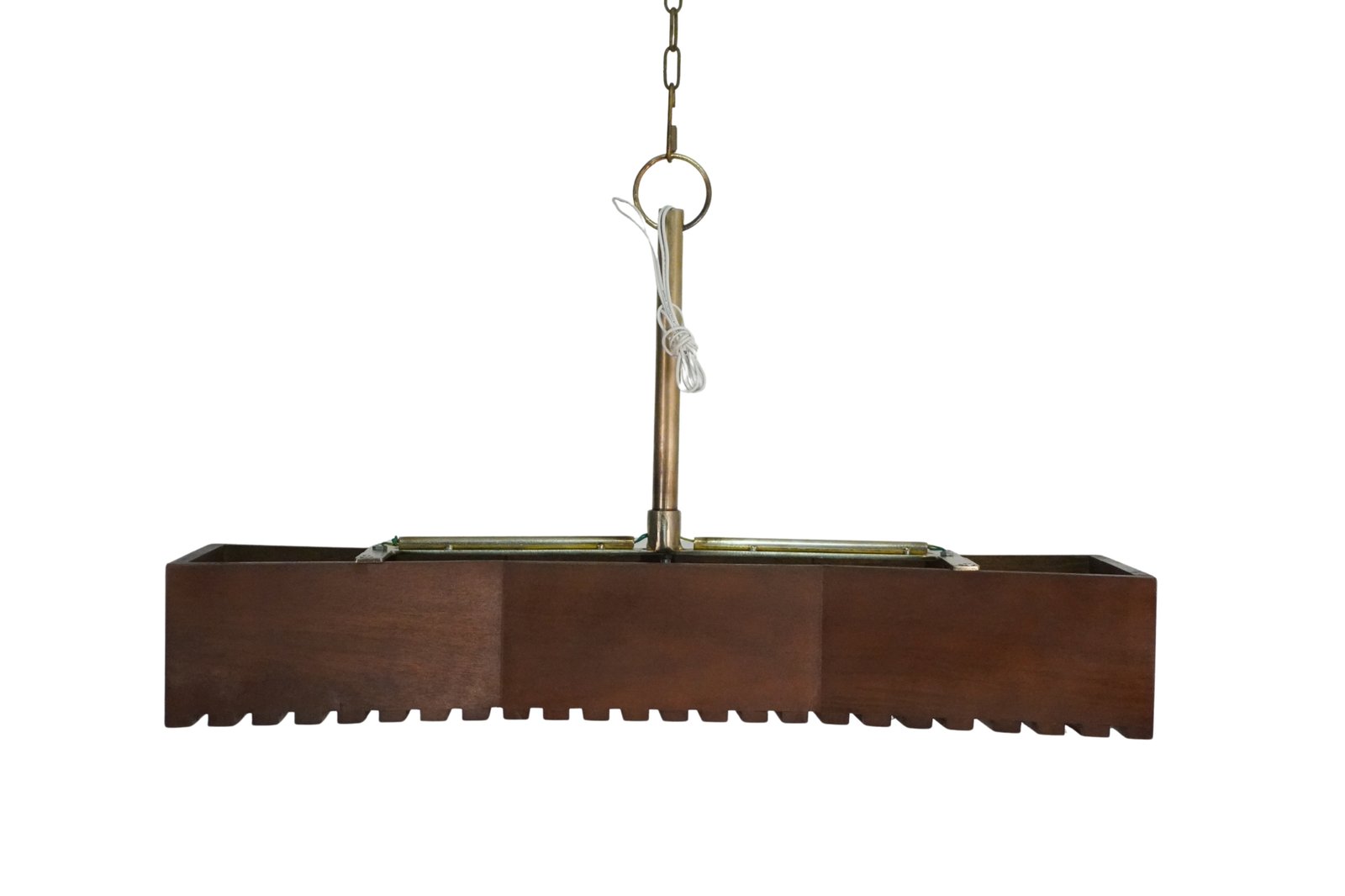 Wooden striped design rectangular ceiling lamp