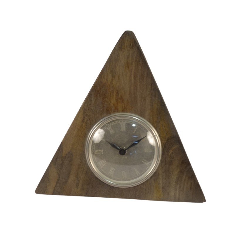 Wooden pyramid design clock