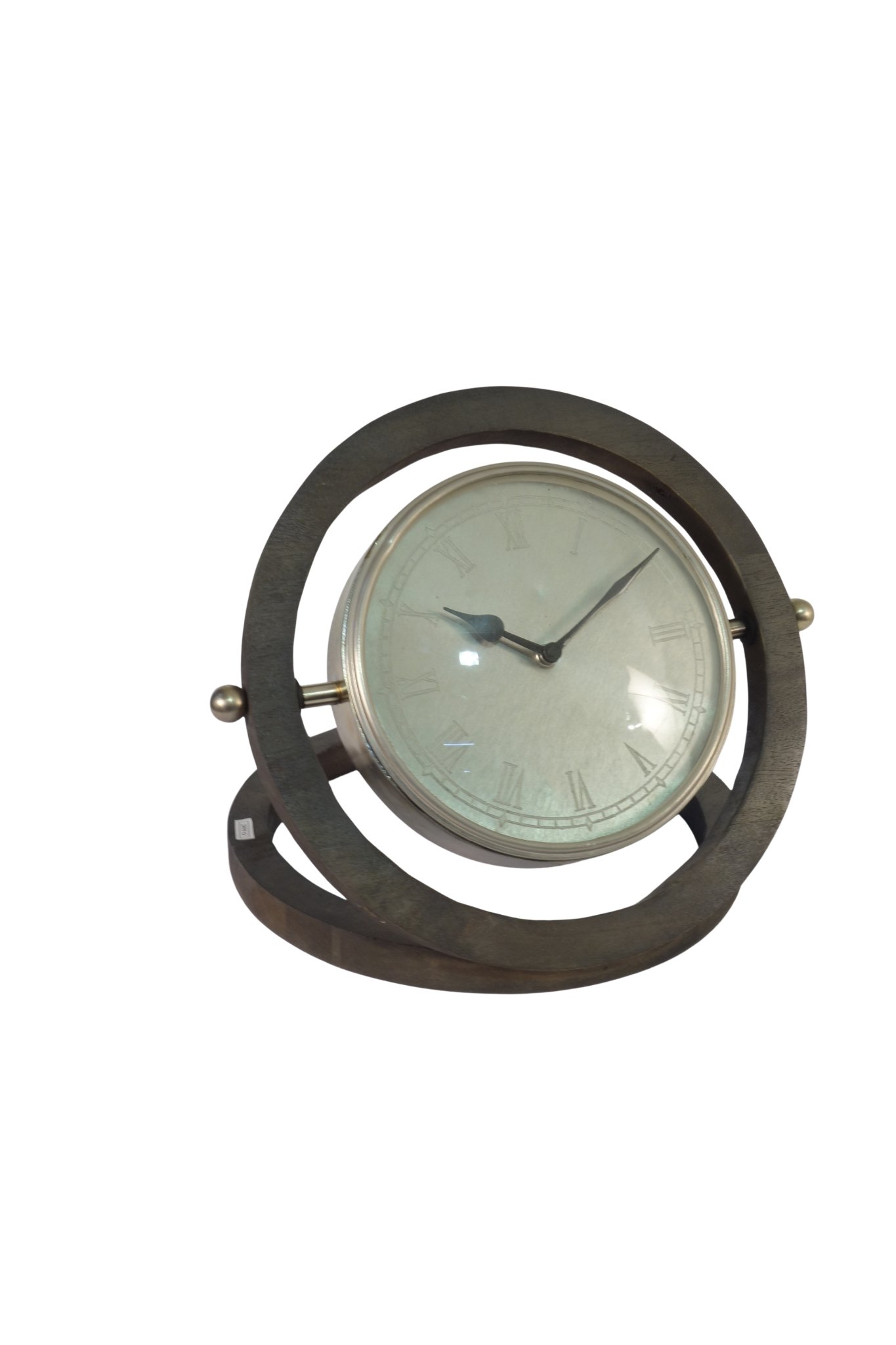 Wooden twin ring design clock