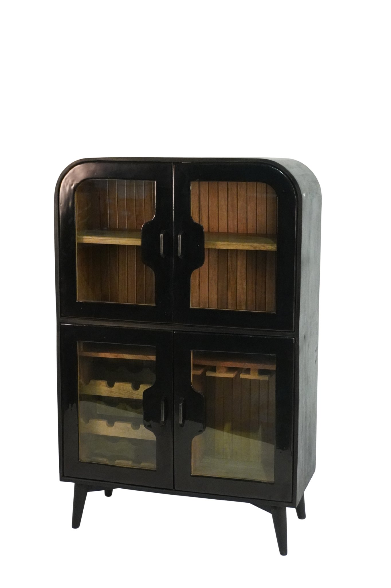 Wooden 4 door bar cabinet with high gloss door finish